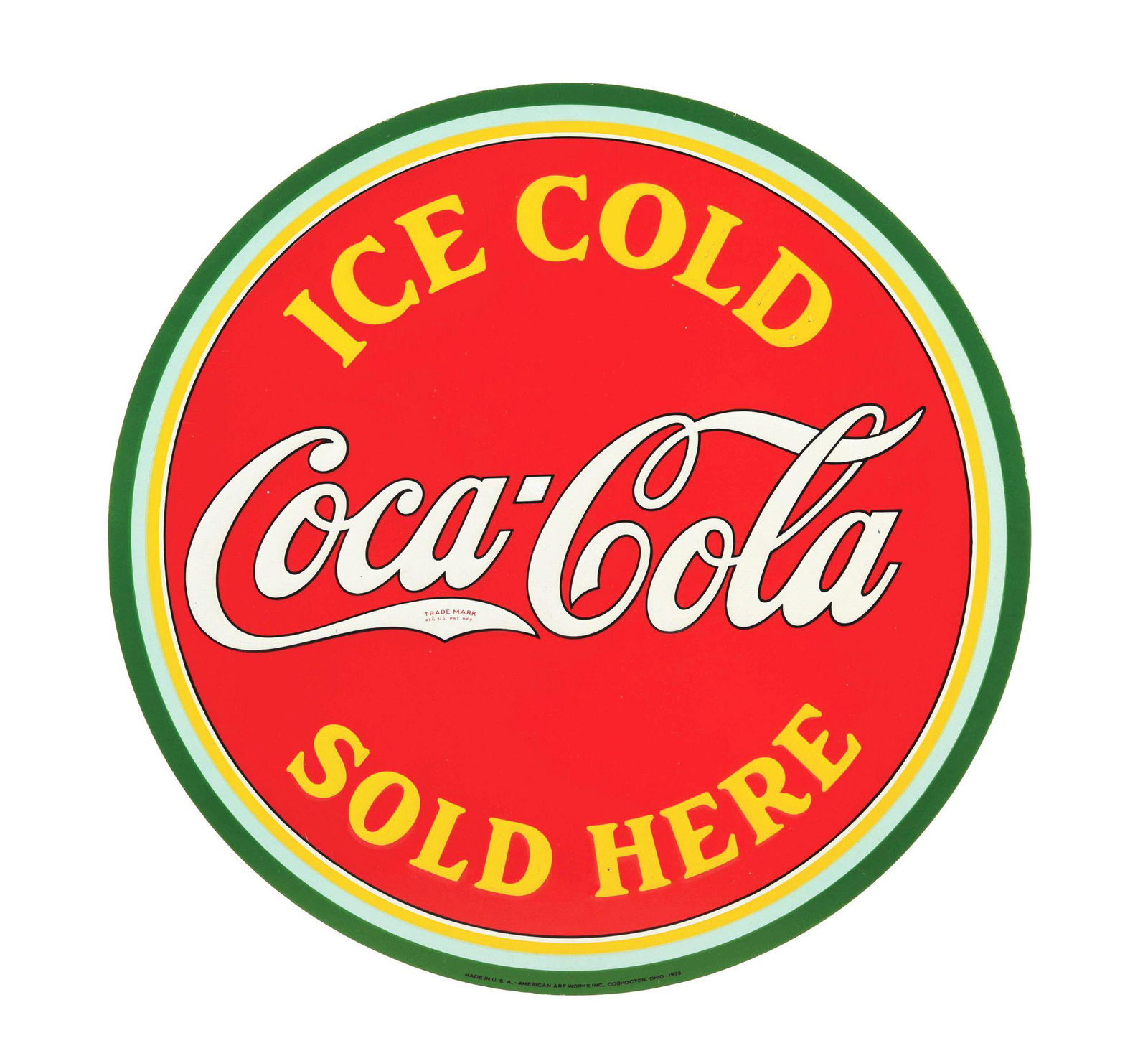 COCA-COLA EMBOSSED TIN LITHOGRAPH. (1 of 2)