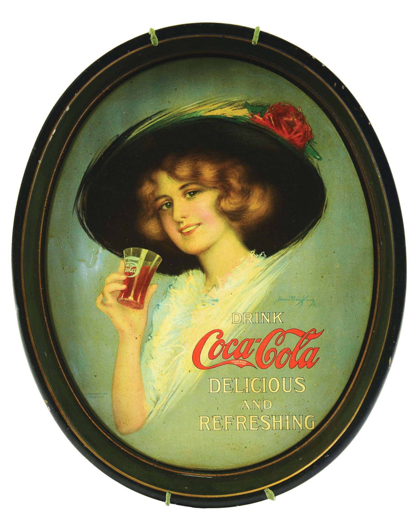 1912 TIN COCA-COLA TRAY. (1 of 2)