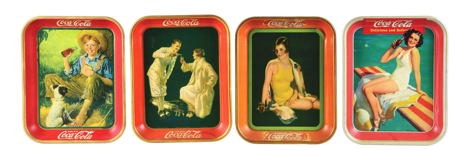 LOT OF 4: COCA-COLA TRAYS. (1 of 2)