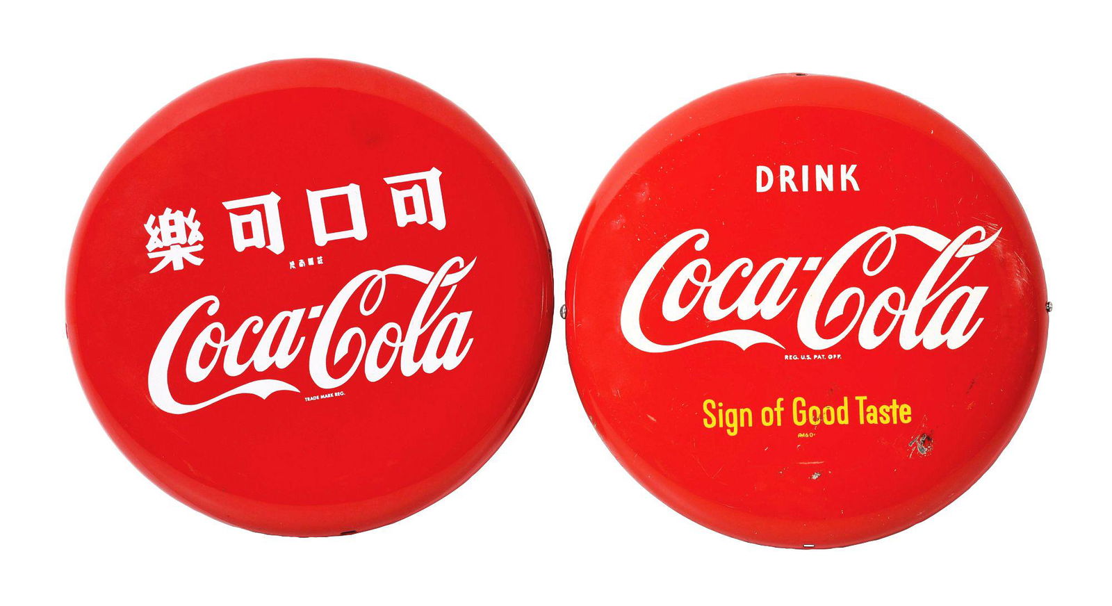 LOT OF 2: COCA-COLA BUTTONS. (1 of 2)