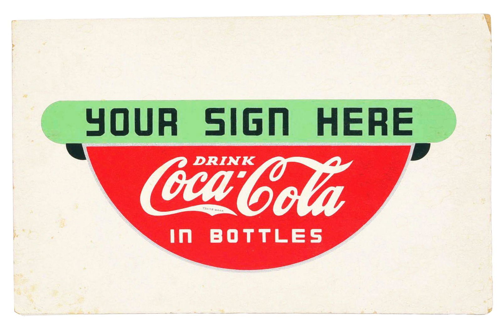 COCA-COLA SALESMAN SAMPLE. (1 of 2)