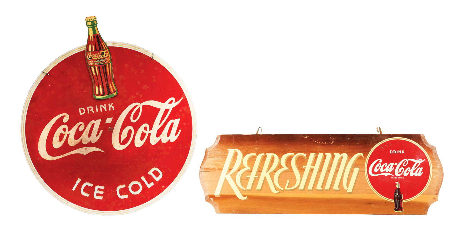 LOT OF 2: COCA-COLA KAY DISPLAYS WOOD PIECES. (1 of 2)