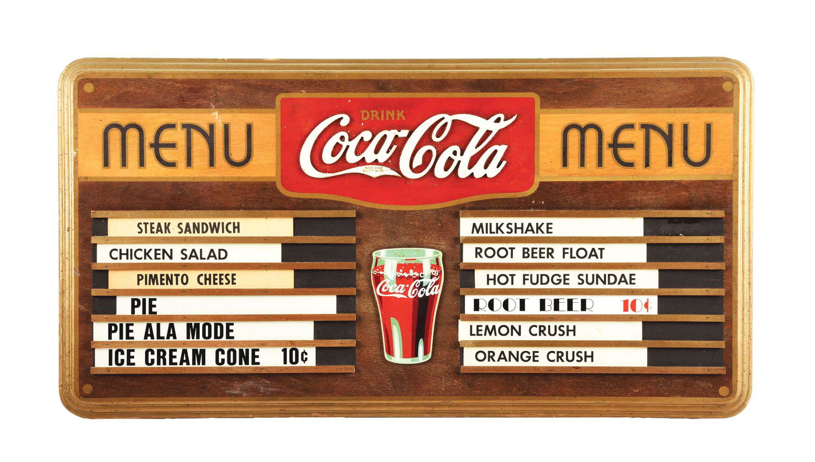KAY DISPLAYS COCA-COLA MENU BOARD. (1 of 2)