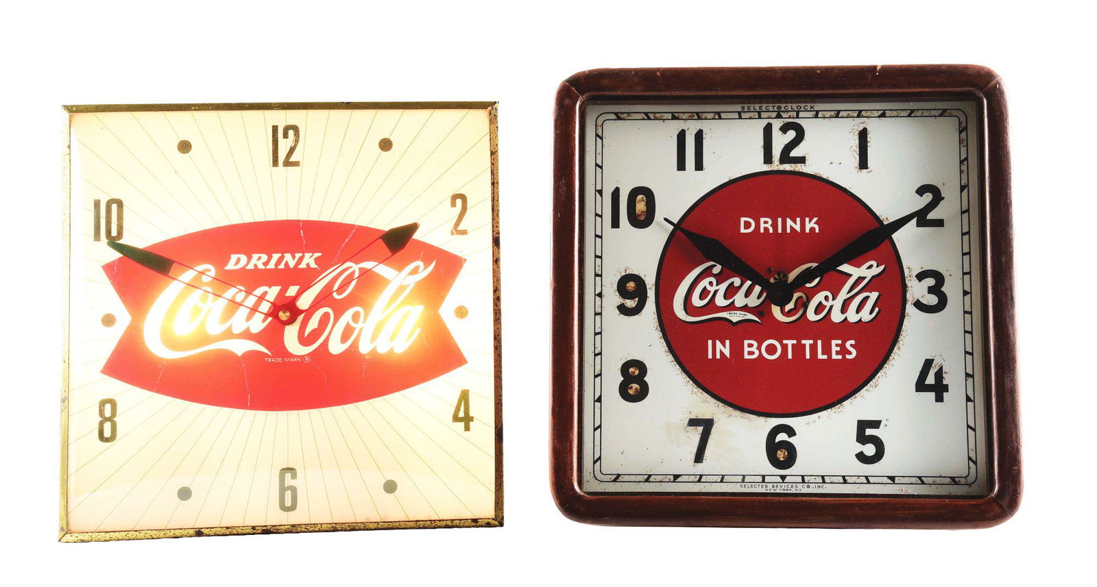 LOT OF 2: COCA-COLA CLOCKS. (1 of 3)