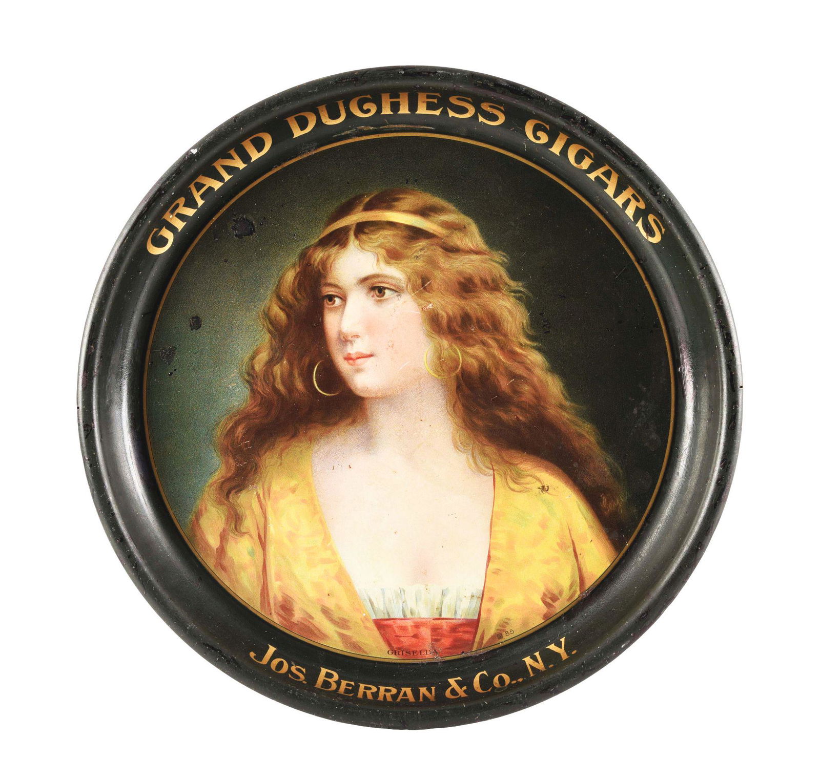 GRAND DUCHESS CIGARS TIN LITHOGRAPH SERVING TRAY. (1 of 3)