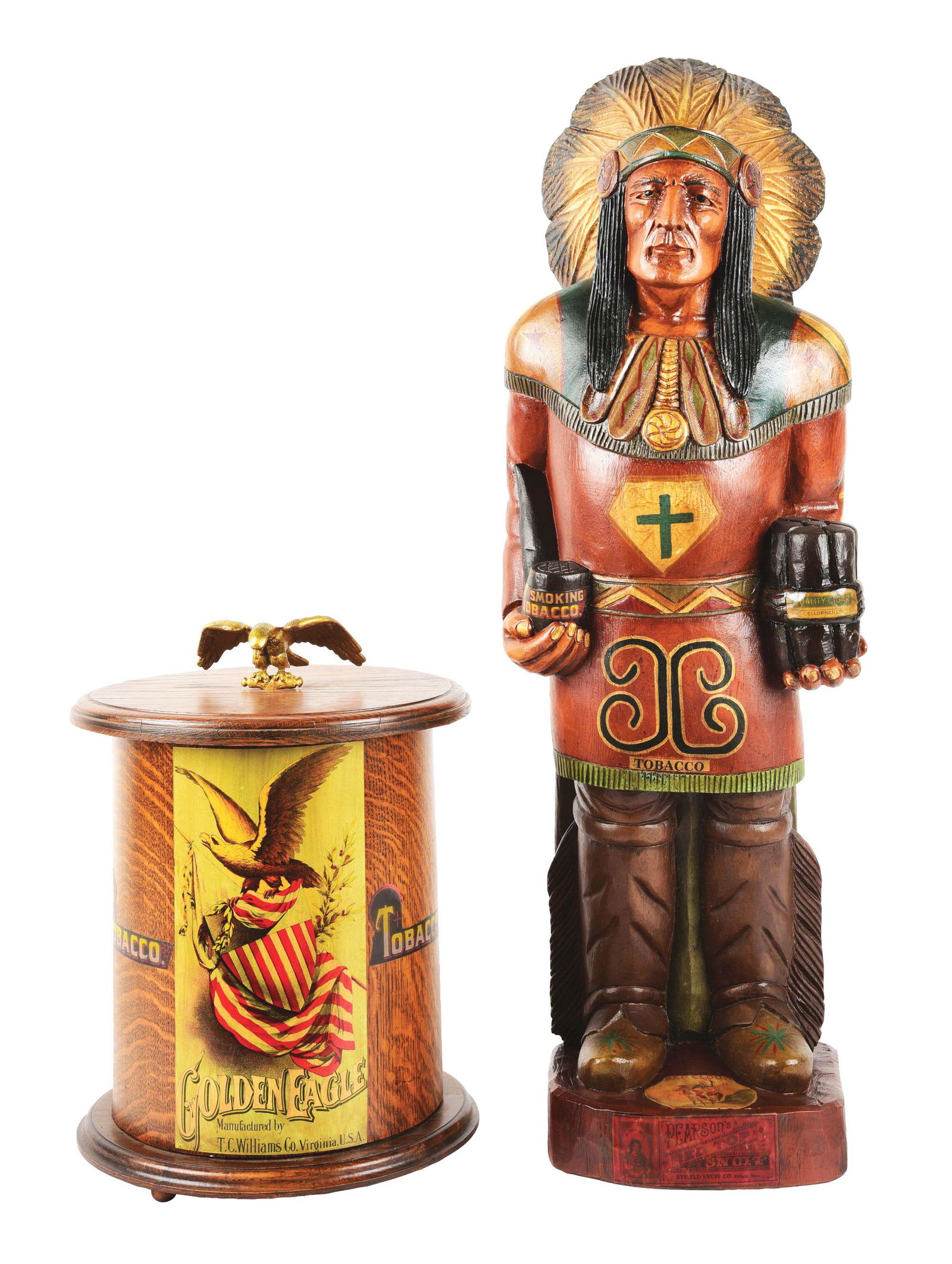 LOT OF 2: CIGAR STORE DISPLAY PIECES. (1 of 7)