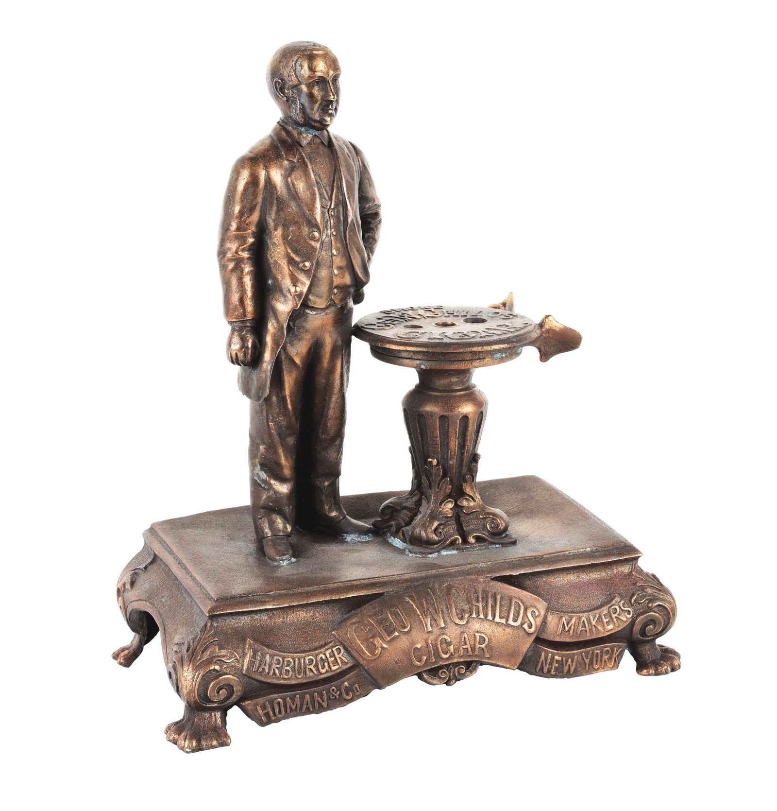 GEORGE W. CHILDS FIGURAL CIGAR CUTTER. (1 of 8)