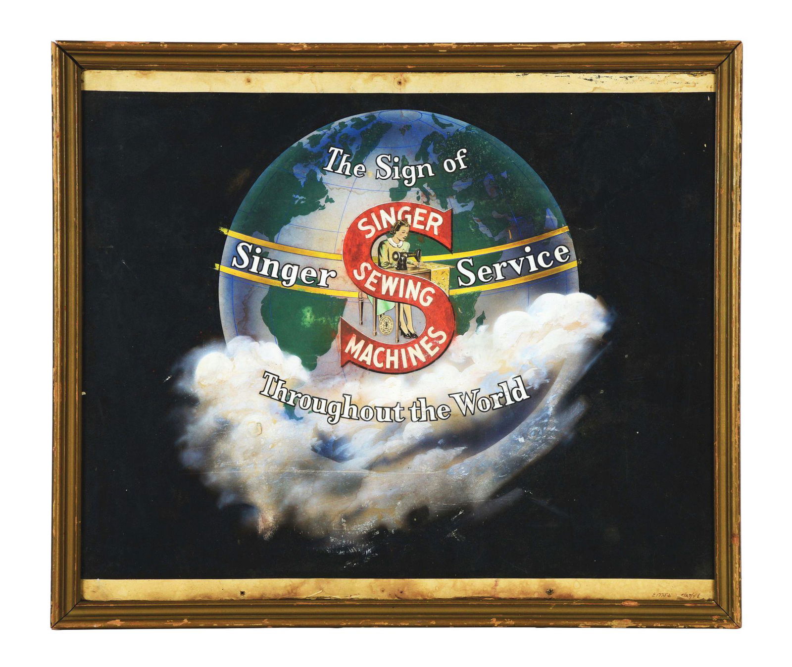 FRAMED SINGER SEWING MACHINES ADVERTISEMENT. (1 of 4)