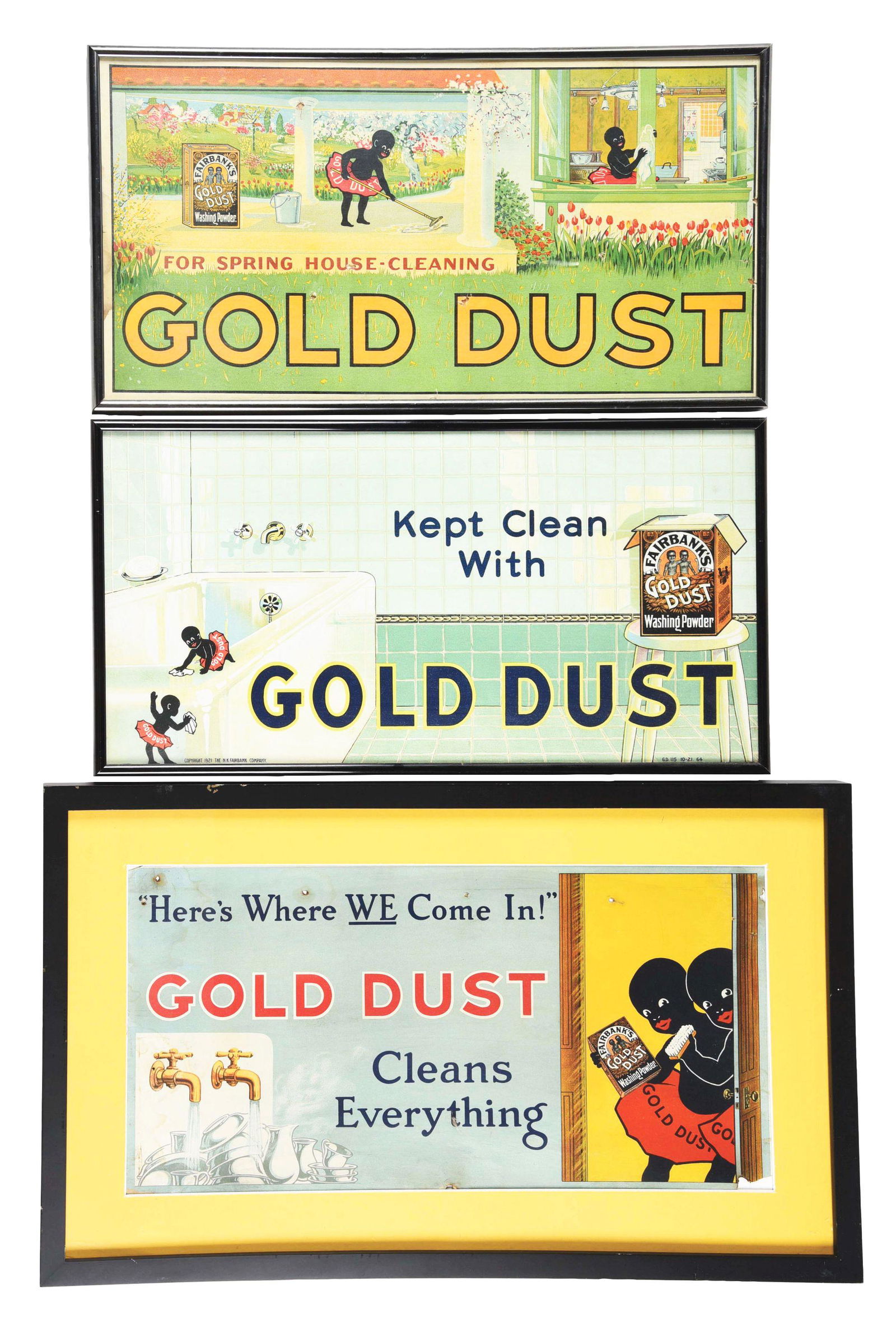 LOT OF 3: GOLD DUST FRAMED ADVERTISMENTS. (1 of 7)