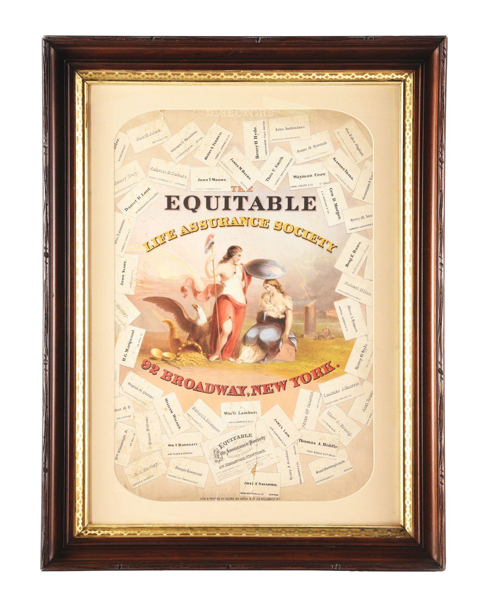 EQUITABLE LIFE ASSURANCE SOCIETY PAPER LITHOGRAPH ADVERTISEMENT. (1 of 4)