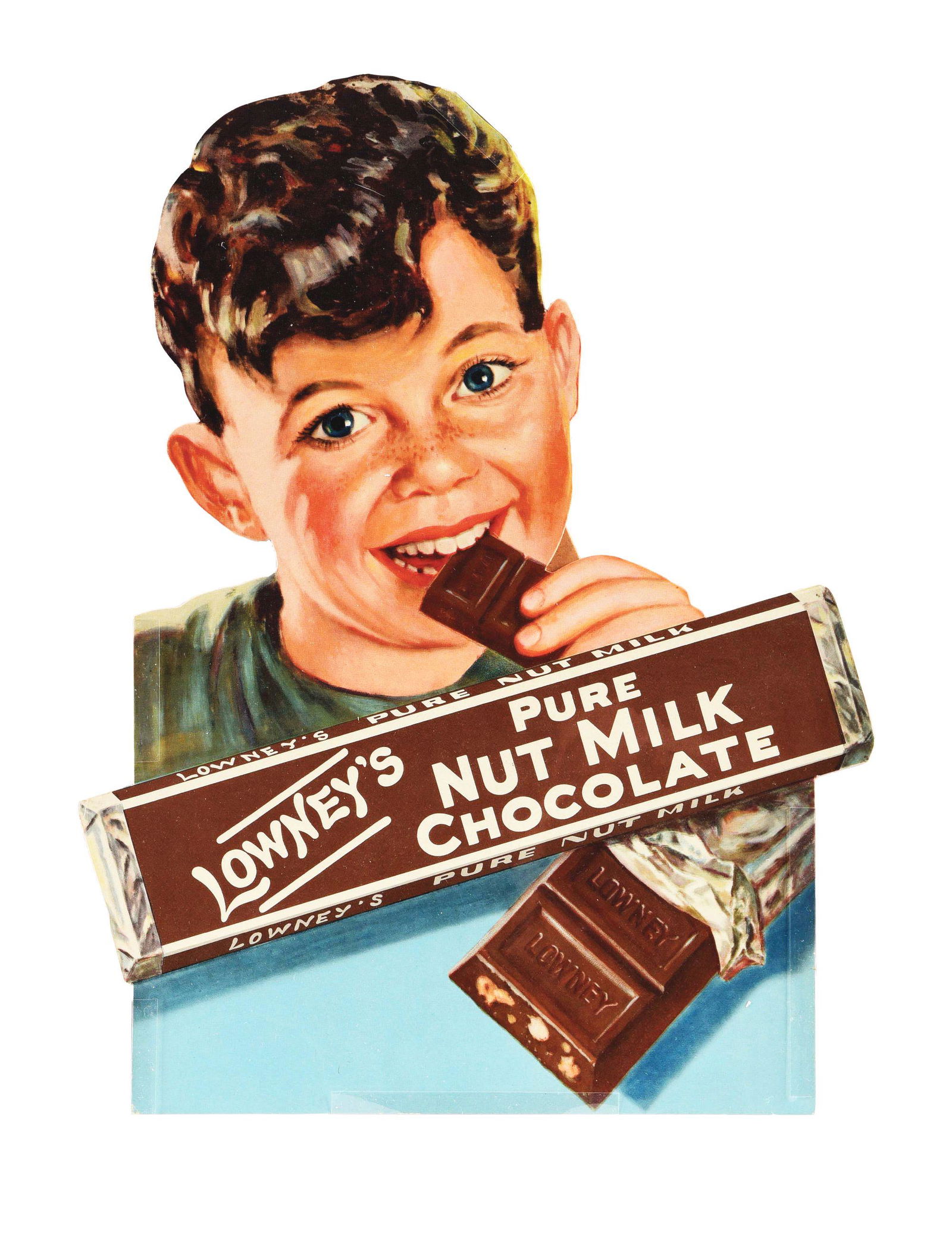 LOWNEY’S CHOCOLATE DIE-CUT CARDBOARD. (1 of 1)