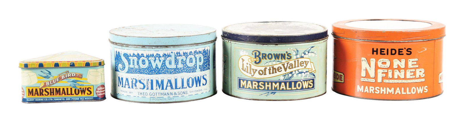 LOT OF 4: MARSHMALLOW TINS. (1 of 4)