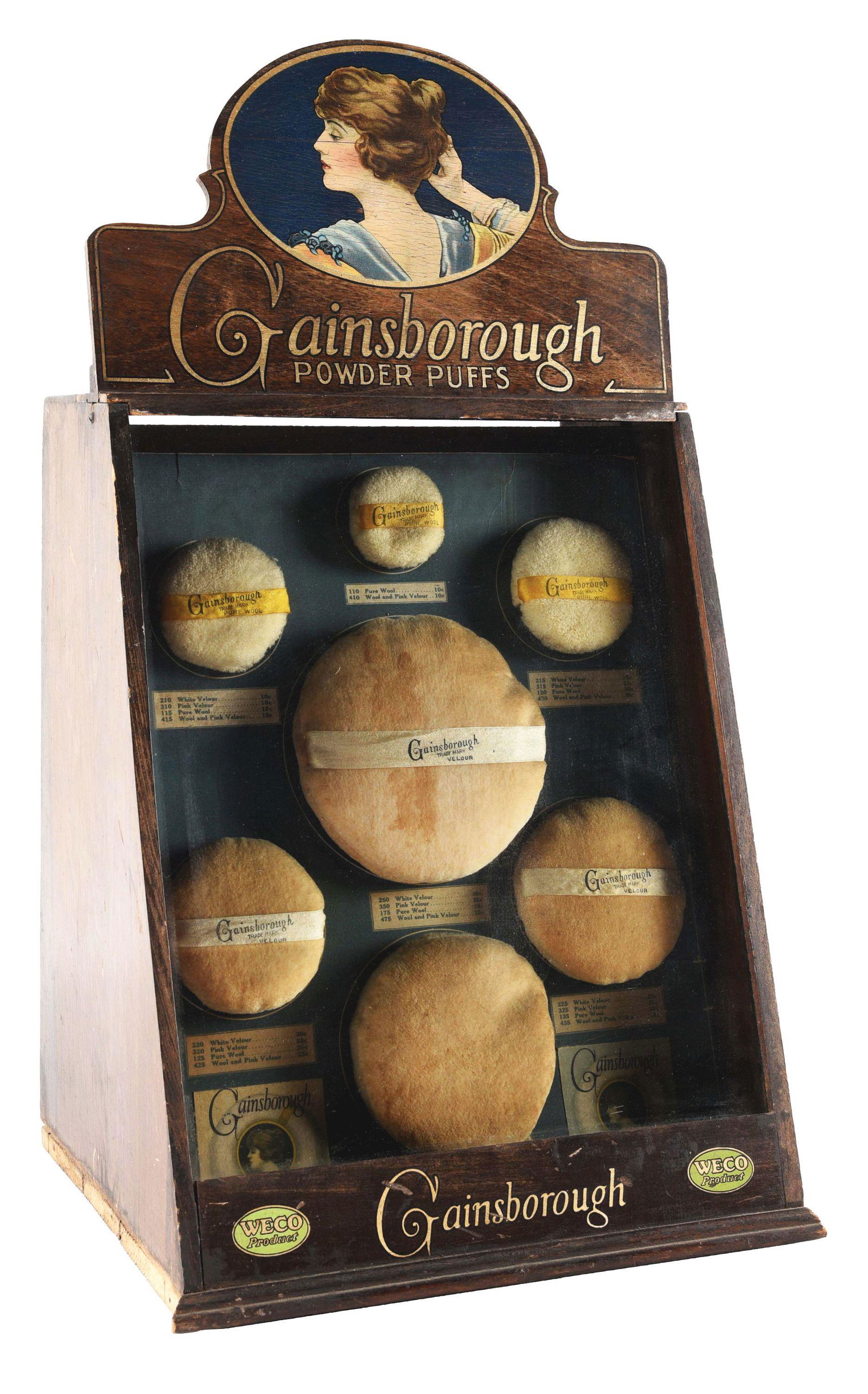 COUNTRY STORE GAINSBOROUGH POWDER PUFF DISPLAY. (1 of 5)