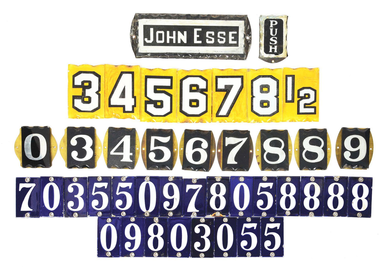 LARGE LOT OF GLASS AND PORCELAIN NUMBERS. (1 of 1)