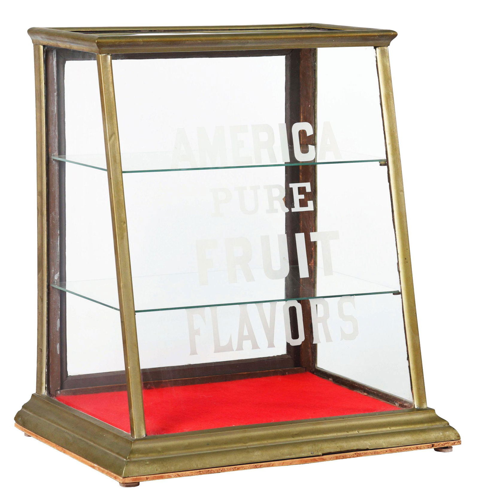 SMALL COUNTRY STORE SHOWCASE ADVERTISING AMERICA PURE FRUIT FLAVORS. (1 of 5)