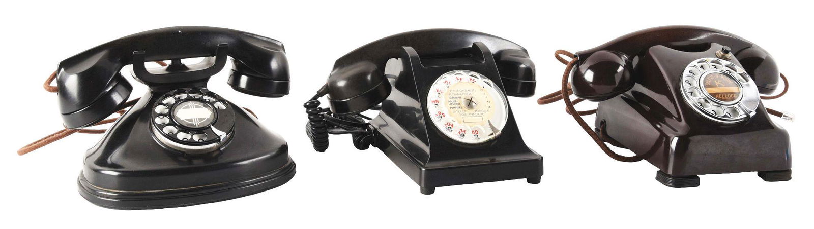 LOT OF 3: BLACK DESK TELEPHONES. (1 of 7)