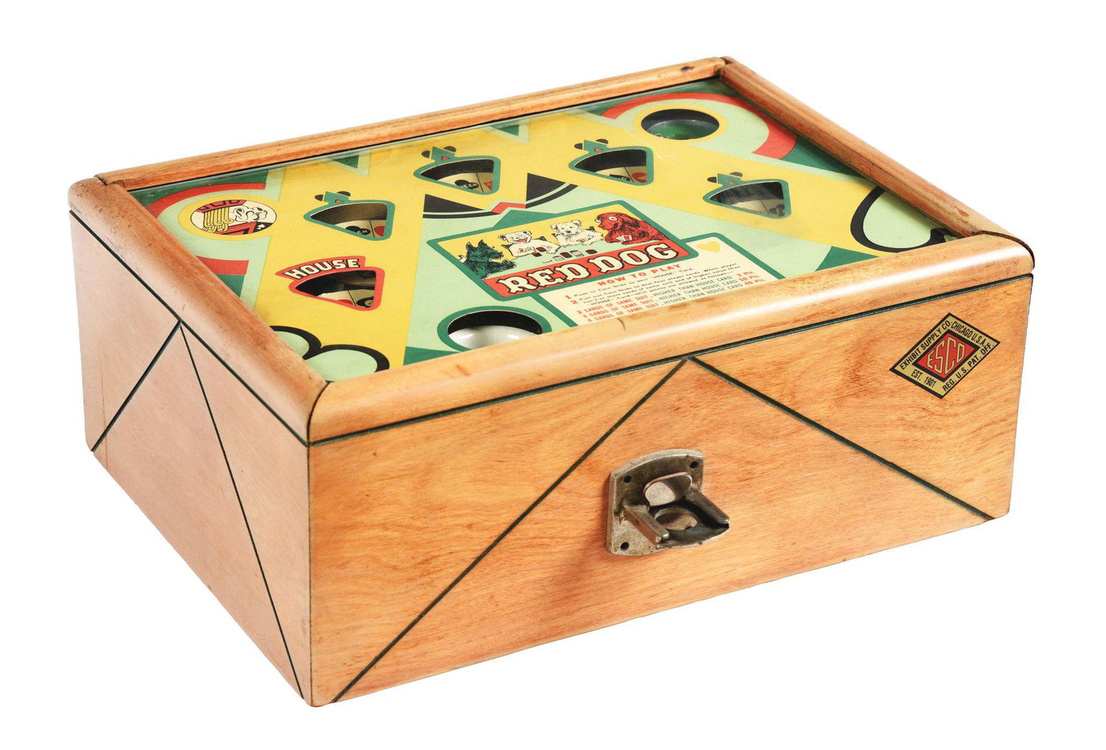 1¢ ESCO RED DOG COUNTERTOP AMUSEMENT MACHINE. (1 of 6)