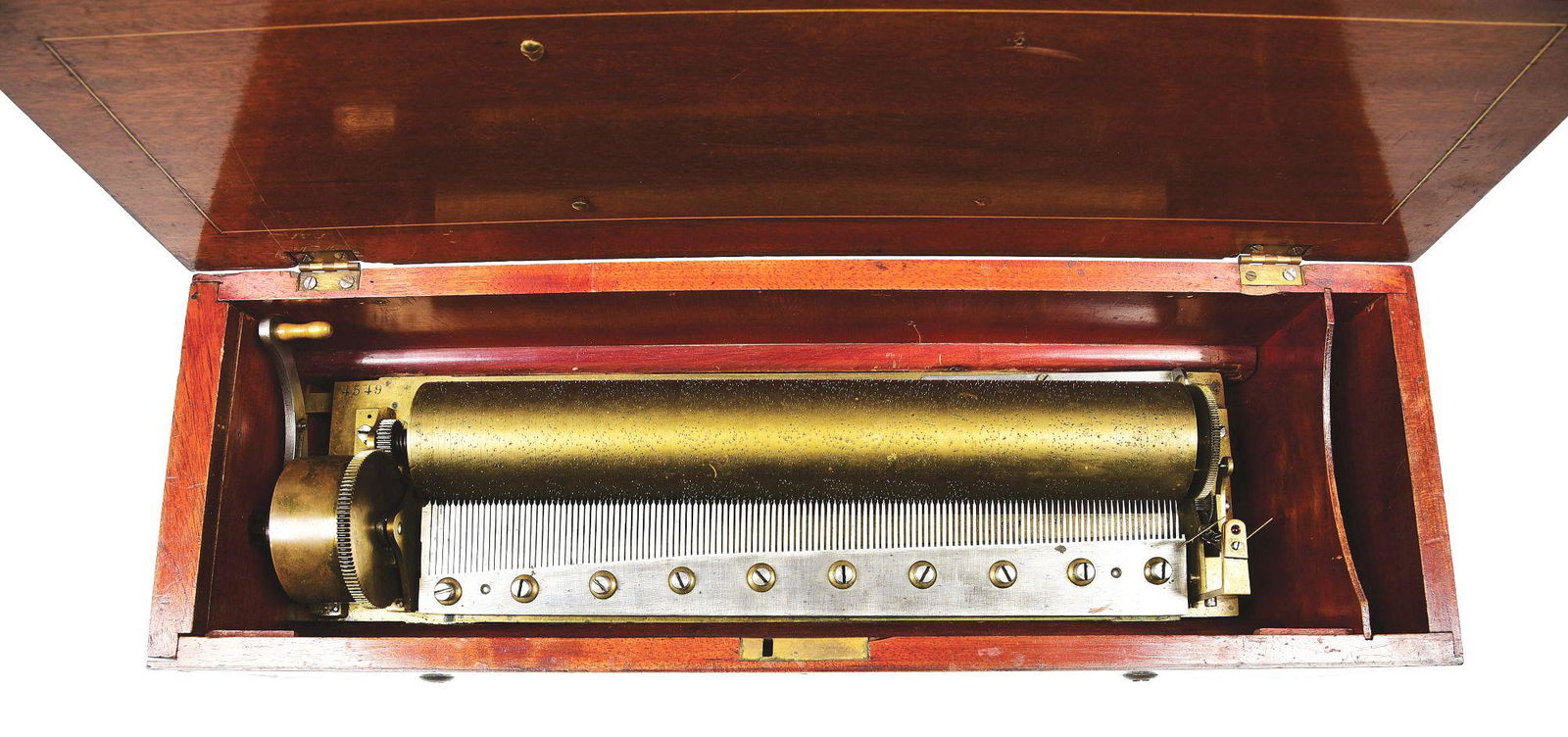 20" TABLE MODEL CYLINDER MUSIC BOX. (1 of 6)