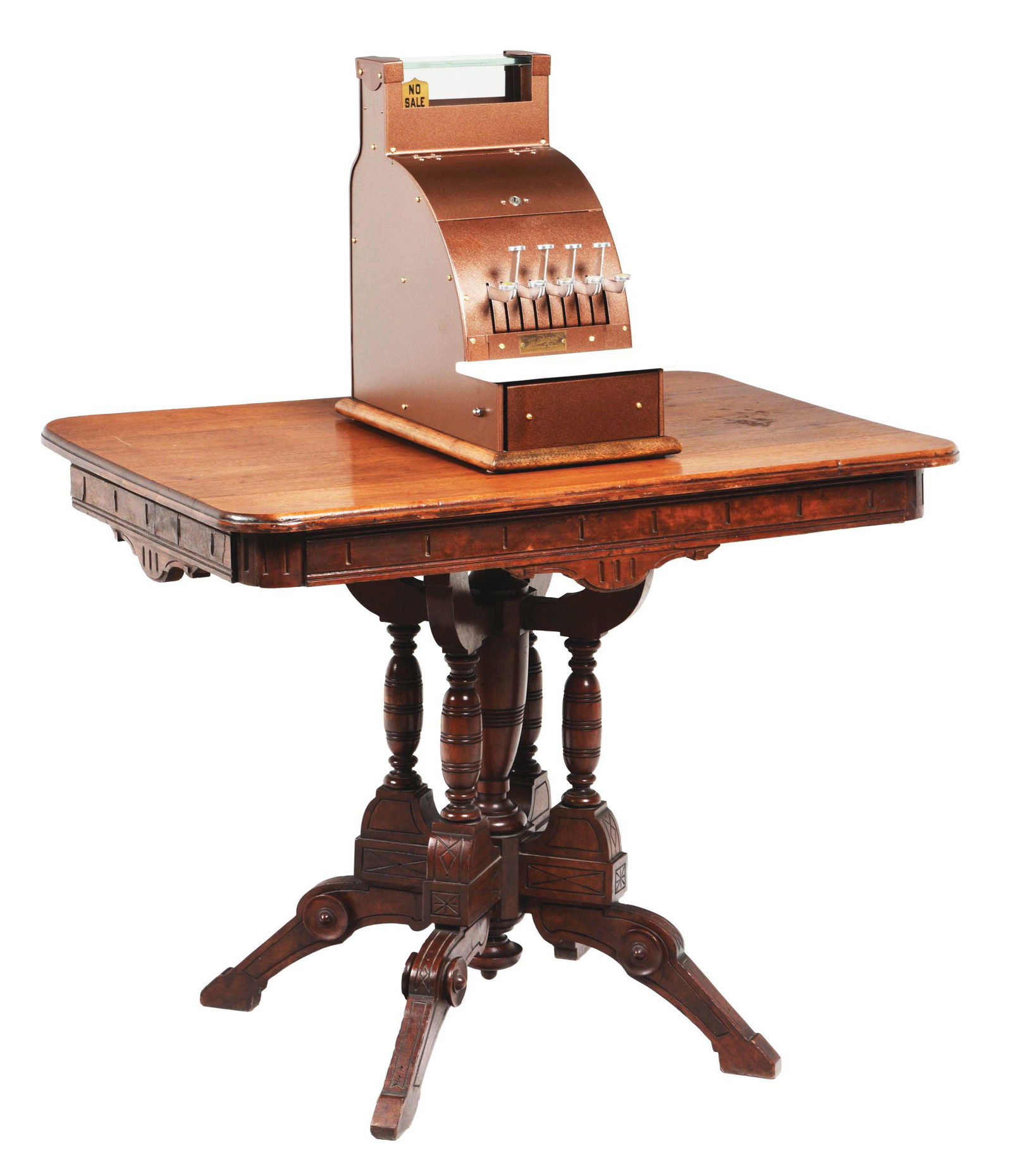 MICHIGAN 9-KEY MODEL 14 CASH REGISTER WITH TABLE. (1 of 8)