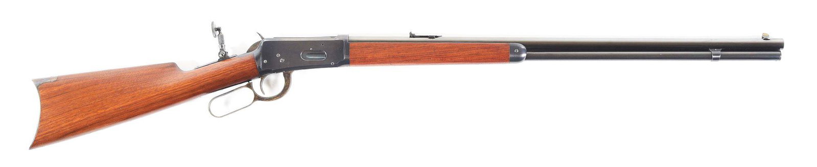 (C) HIGH CONDITION WINCHESTER MODEL 1894 LEVER ACTION RIFLE.: 1901 vintage Winchester Model 1894 lever action rifle, serial number 209846. 26" round barrel chambered in .30 Winchester Centerfire with Winchester express rifle rear sight, German silver blade front