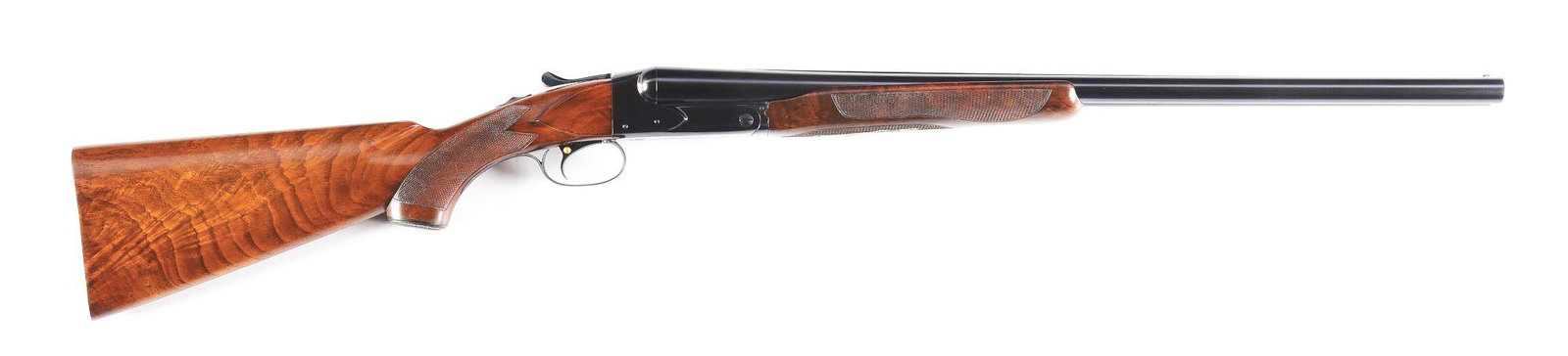 (C) WINCHESTER MODEL 21 SKEET GRADE SIDE BY SIDE SHOTGUN.: High condition Winchester Model 21 Skeet Grade side by side shotgun made by Winchester Repeating Arms Company circa 1950s. 26" blued Winchester Proof Steel barrels with 2 -3/4" chambers, matted rib, e