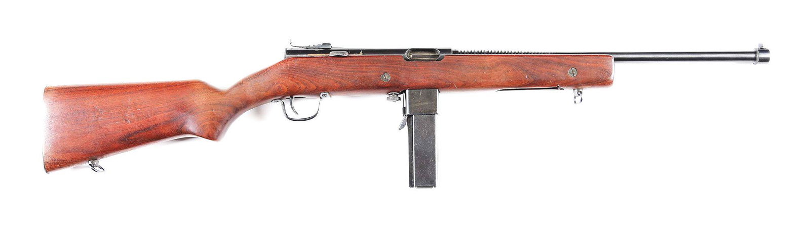 (C) TWO DIGIT SERIAL NUMBER H&R REISING MODEL 60 .45 ACP SEMI-AUTOMATIC RIFLE.: One of only approximately 3250 Model 60 semi-automatic rifles manufactured by Harrington & Richardson between 1943 and 1949. This example exhibits an extremely low 2-digit serial number of 92, indicat