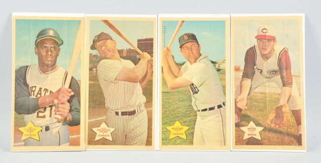 Lot of 7: Topps 1960s Insert Baseball Posters.: Includes Mickey Mantle, Jim "Catfish" Hunter, Frank Robinson, Don Drysdale, Roberto Clemente, Pete Rose, and Al Kaline. All players are Hall-of-Famers except for Hunter and Rose. Originally came as a 