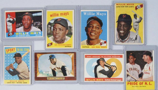 8 Willie Mays Baseball Cards.