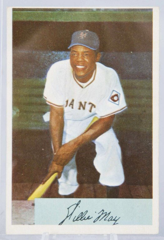 Bowman 1954 No. 89 Willie Mays Baseball Card.: Card has nice color. Off center from top to bottom and one slight crease across middle. Condition: (Very Good).