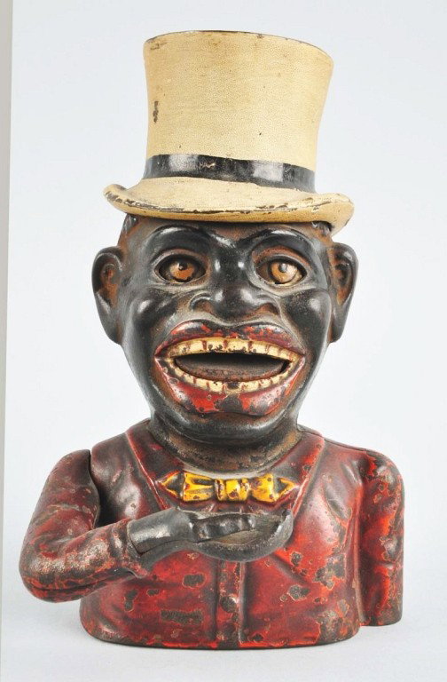 Cast Iron Jolly Top Hat Mechanical Bank.: Manufactured in England. Working. Size: 8" T. Condition: (Excellent).