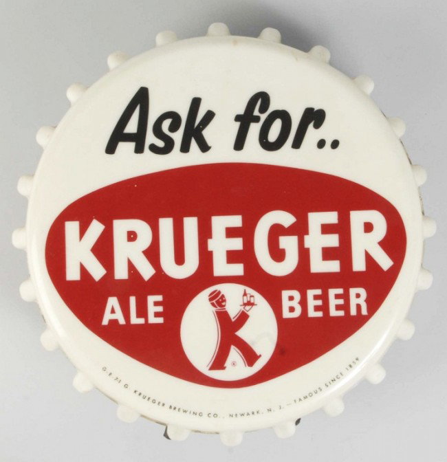 Krueger Ale Beer Light-Up Sign.: Working condition. Size: 15" Dia. Condition: (Excellent Plus).
