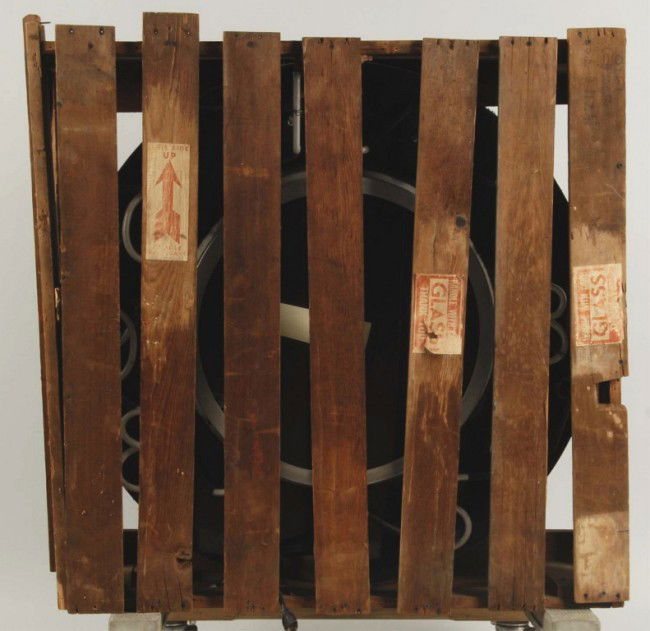 Large Art Deco Style Neon Clock.: Circa 1920s to 1930s. Includes original crate. Working and beautiful condition. Size: Crate: 36" x 36". Condition: (Excellent Plus). ADDITION – Its never been installed. Still in original wood pack