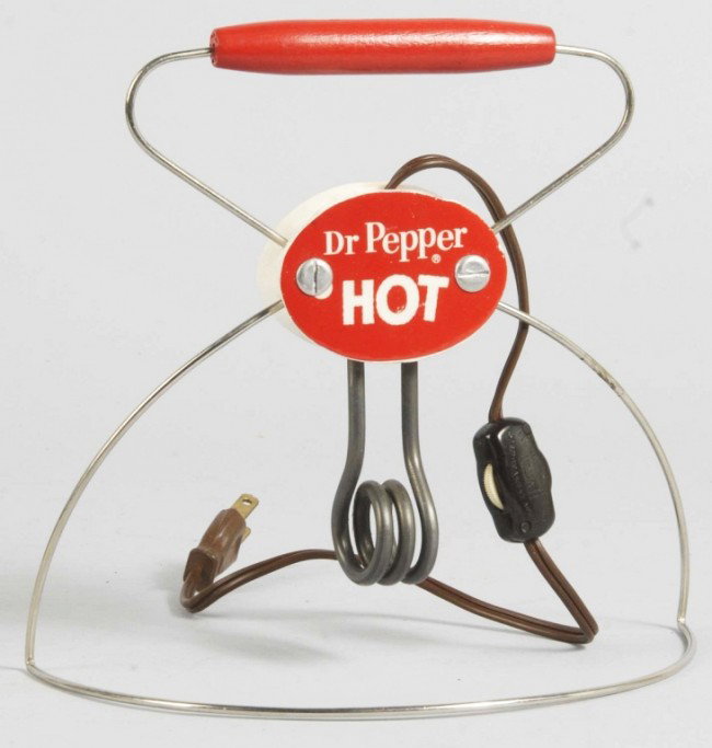 Dr. Pepper Hot Electrical Apparatus.: 1950s to 1960s. Very clean piece appears to have never been used. Nice, bright transfer on both sides. Size: 7 - 3/4" T. Condition: (Near Mint).