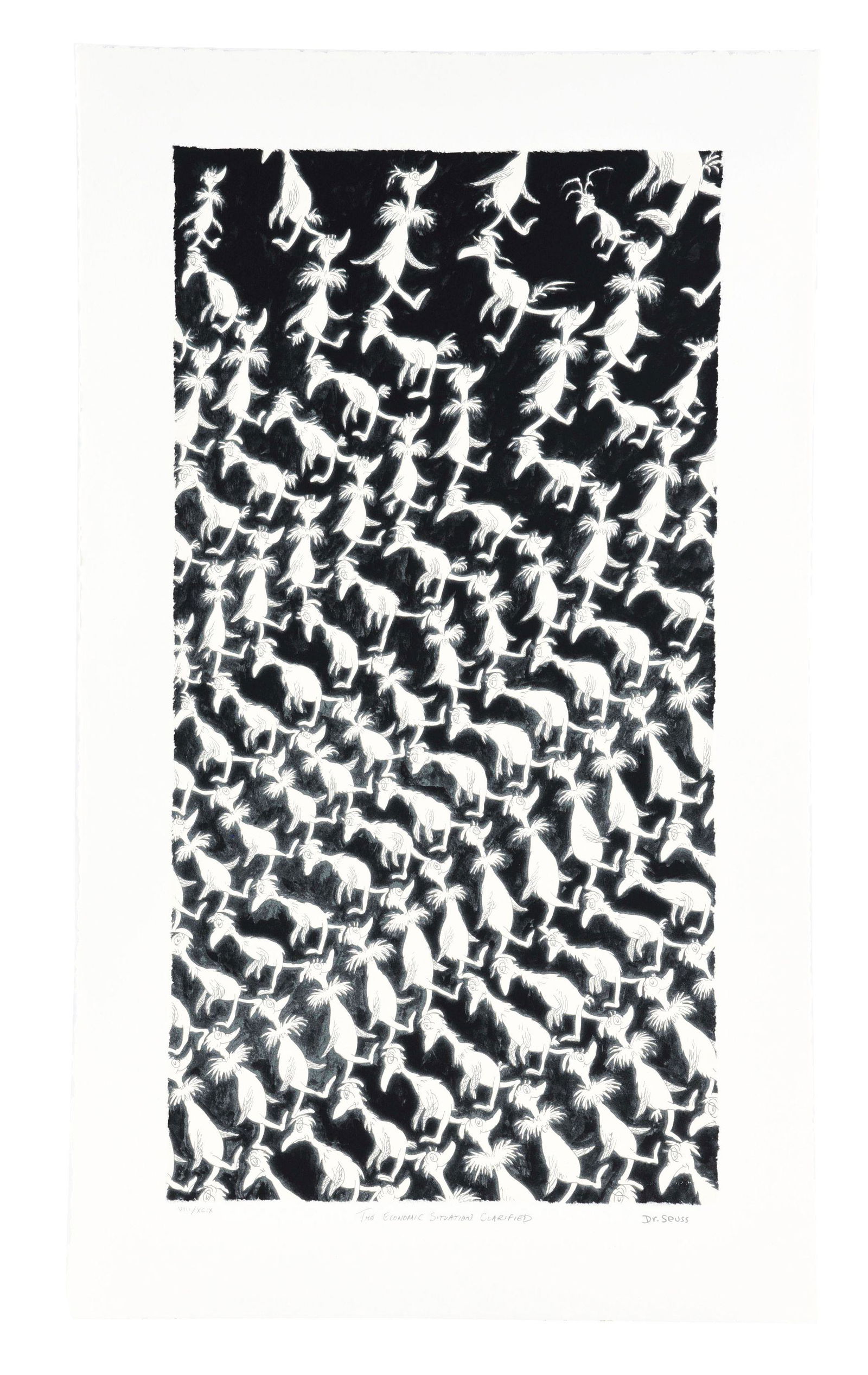 DR. SEUSS "THE ECONOMIC SITUATION CLARIFIED" LE VIII/XCIX PATRON'S COLLECTION SERIGRAPH ON PAPER W/ (1 of 7)
