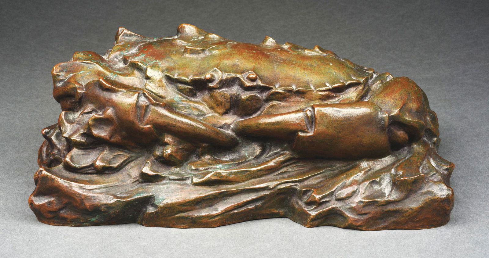 LARGE BRONZE CRAB SCULPTURE. (1 of 5)