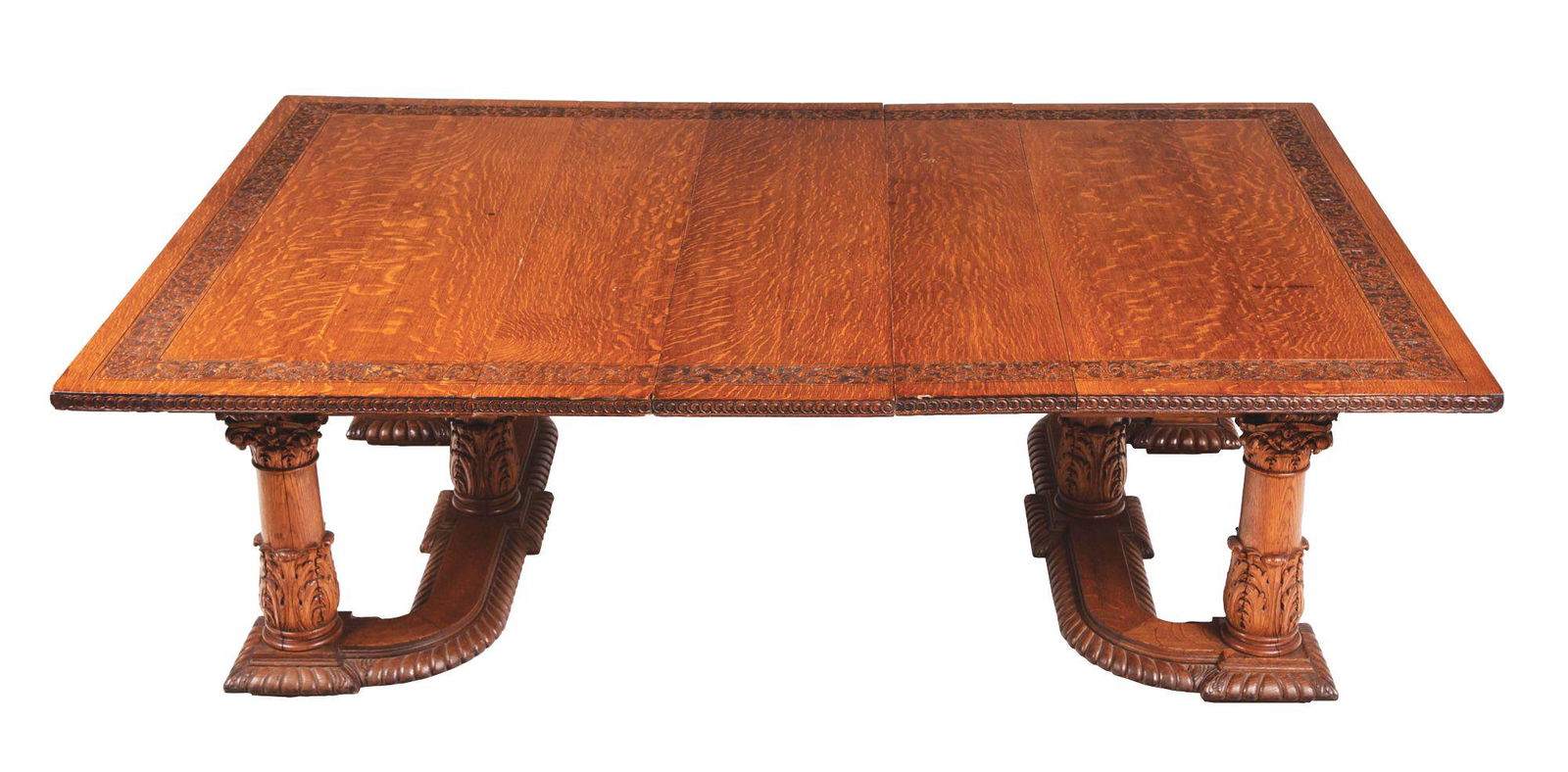 ENGLISH VICTORIAN OAK DINING TABLE CIRCA 1850. (1 of 6)