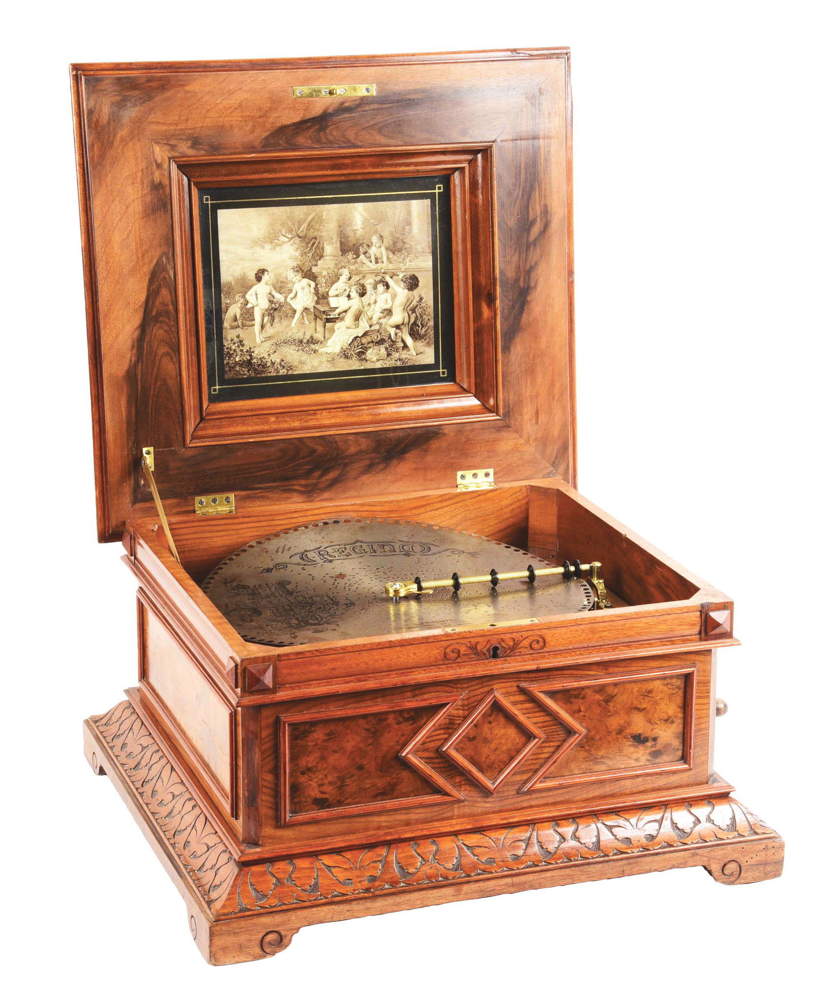 POLYPHON STYLE 45A TABLETOP MUSIC BOX WITH 15 - 1/2" DISCS. (1 of 15)