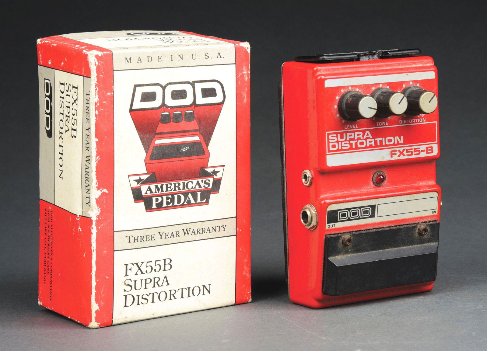 DOD FX55B SUPRA DISTORTION PEDAL IN BOX. (1 of 5)