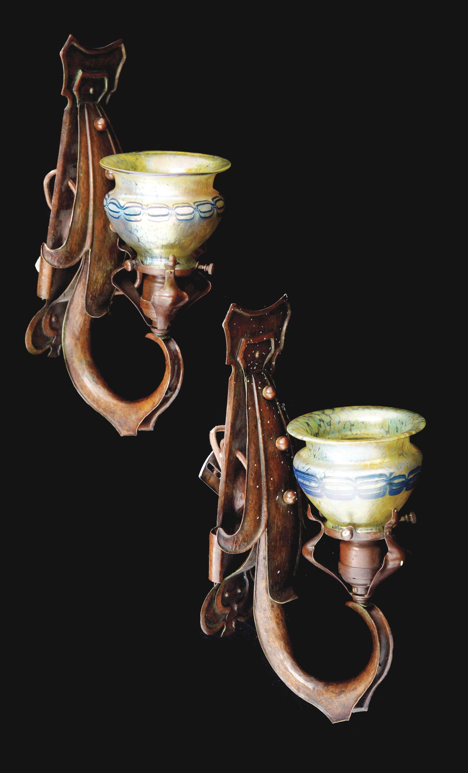 PAIR OF LOETZ SCONCES. (1 of 2)