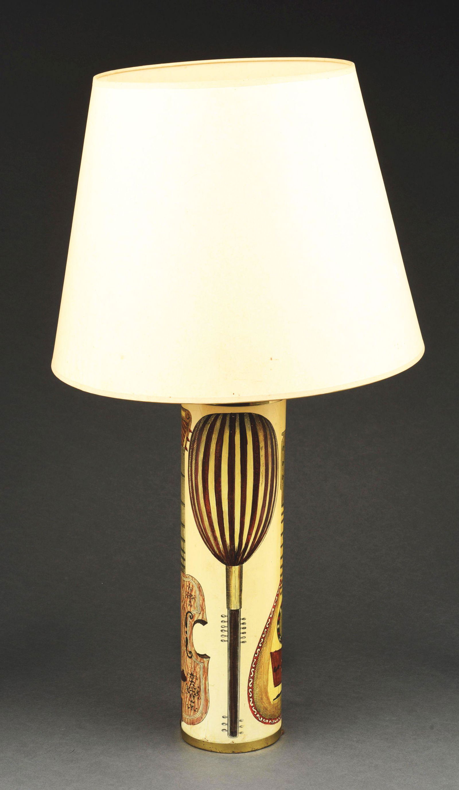 PIERO FORNASETTI TRANSFER PAINTED COLUMN TABLE LAMP. (1 of 7)