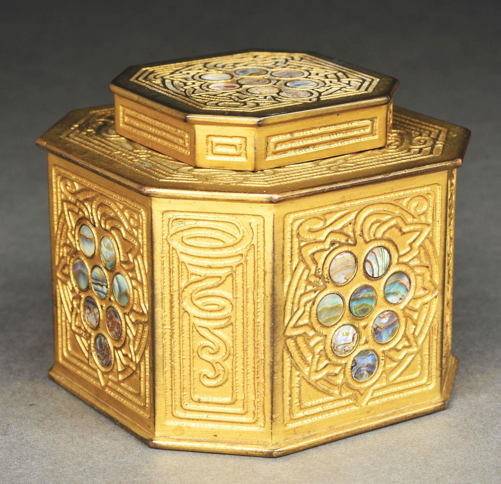 TIFFANY STUDIOS ABALONE INK WELL. (1 of 10)