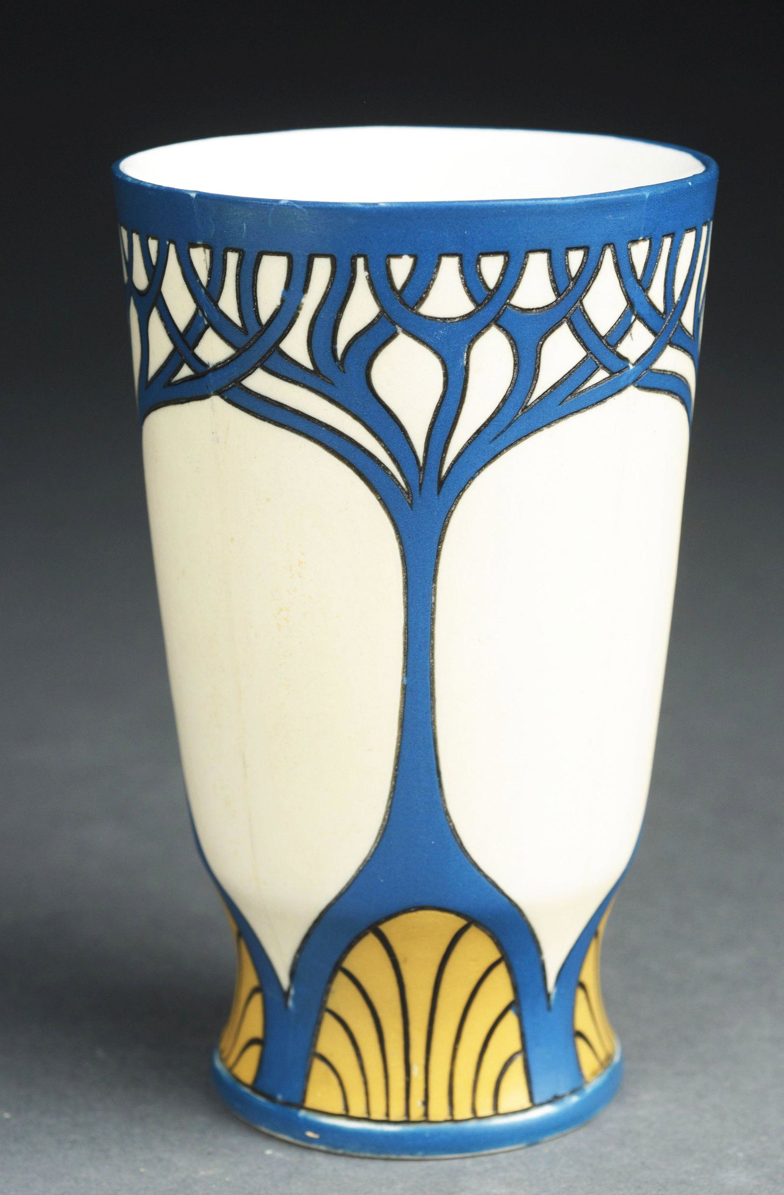 ART NOUVEAU EARTHENWARE VILLEROY & BOCK METTLACH VASE.: Impressed "2", "2807" and "04". Condition: (Mint). Dimensions: 5" x 3" x 3".