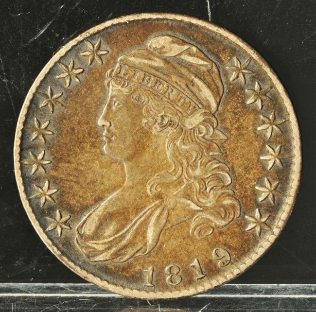 1819 Capped Bust Half Dollar XF+.