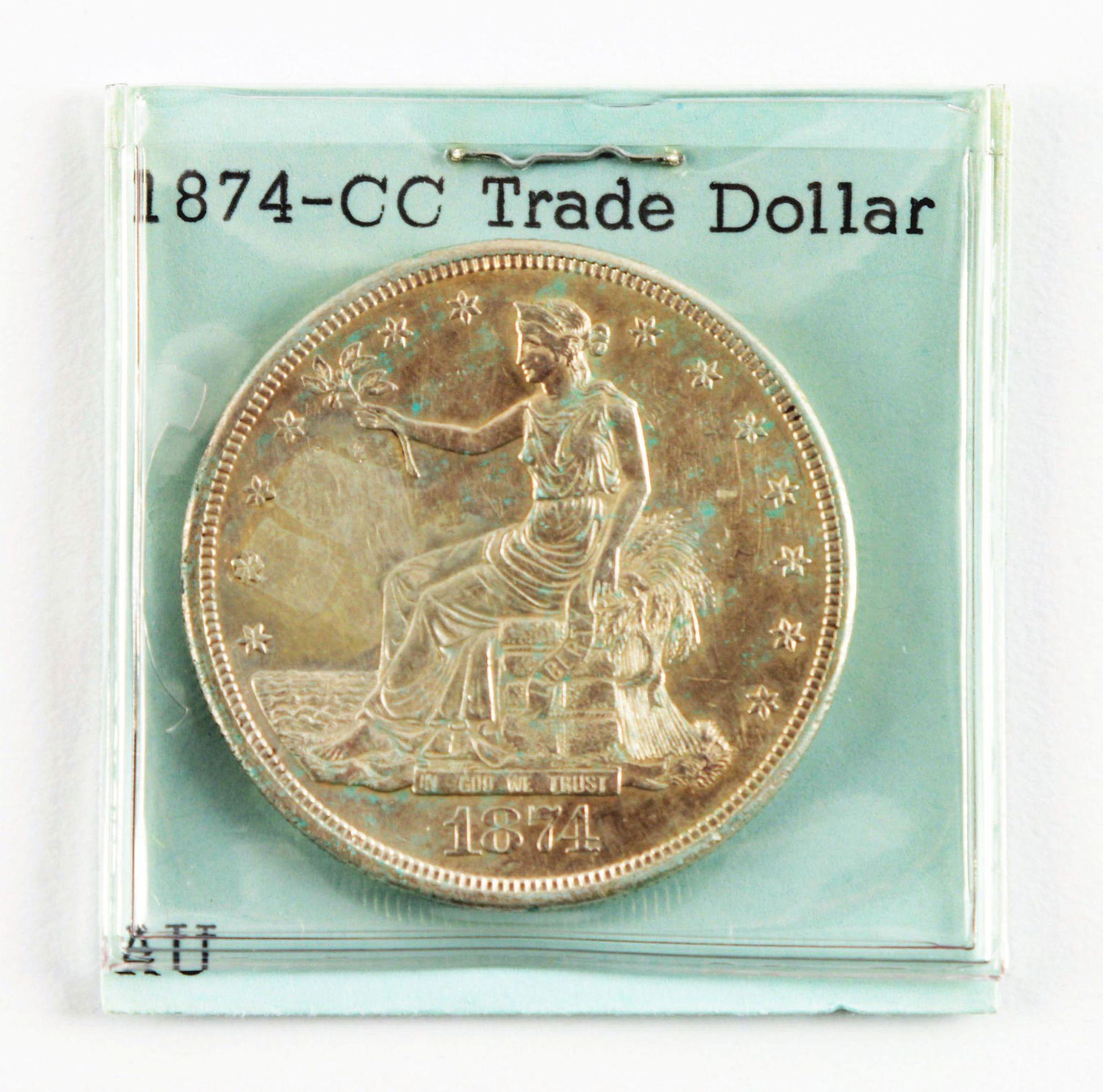 1874-CC TRADE SILVER DOLLAR. (1 of 2)