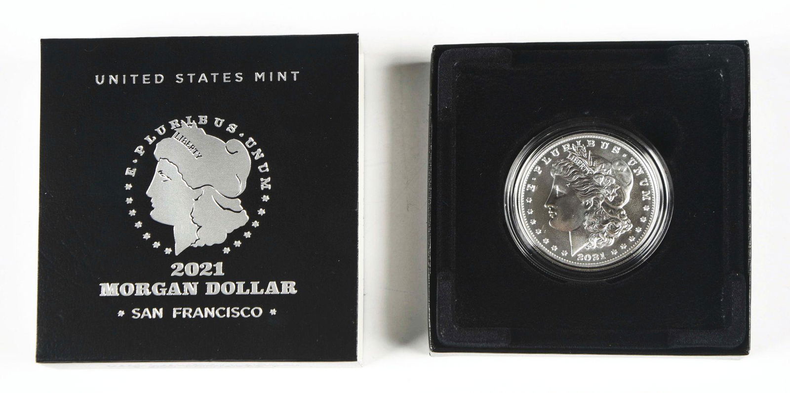 LOT OF 5: 2021 MORGAN SILVER DOLLARS. (1 of 2)