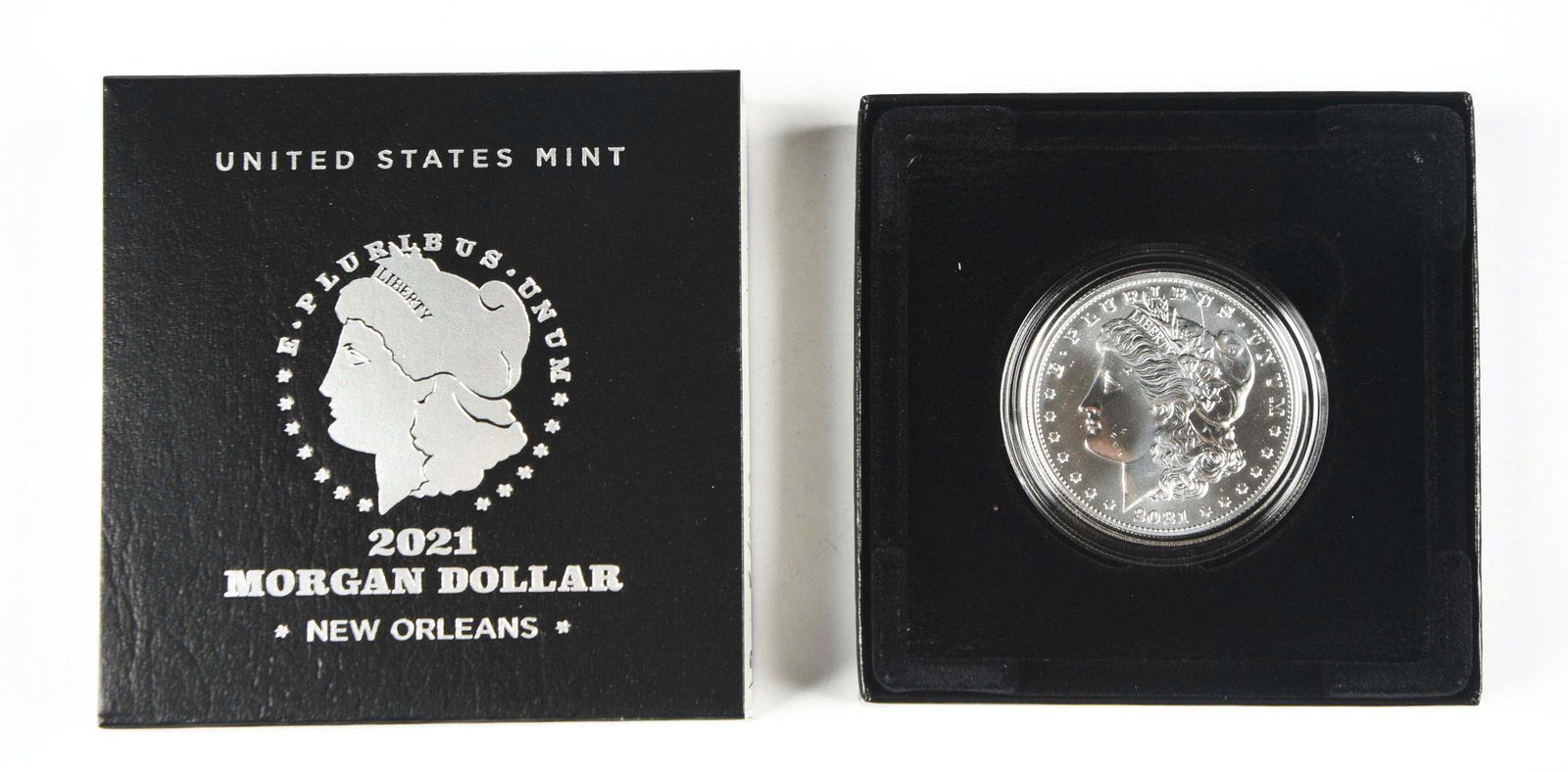 LOT OF 5: 2021 MORGAN SILVER DOLLARS. (1 of 2)