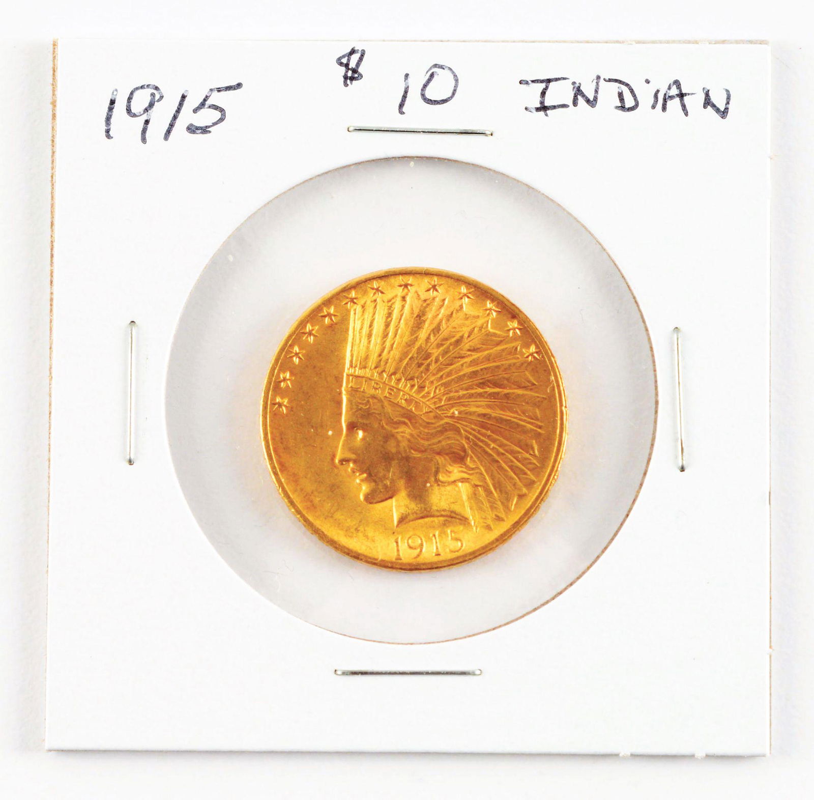1915 $10 GOLD INDIAN COIN. (1 of 2)