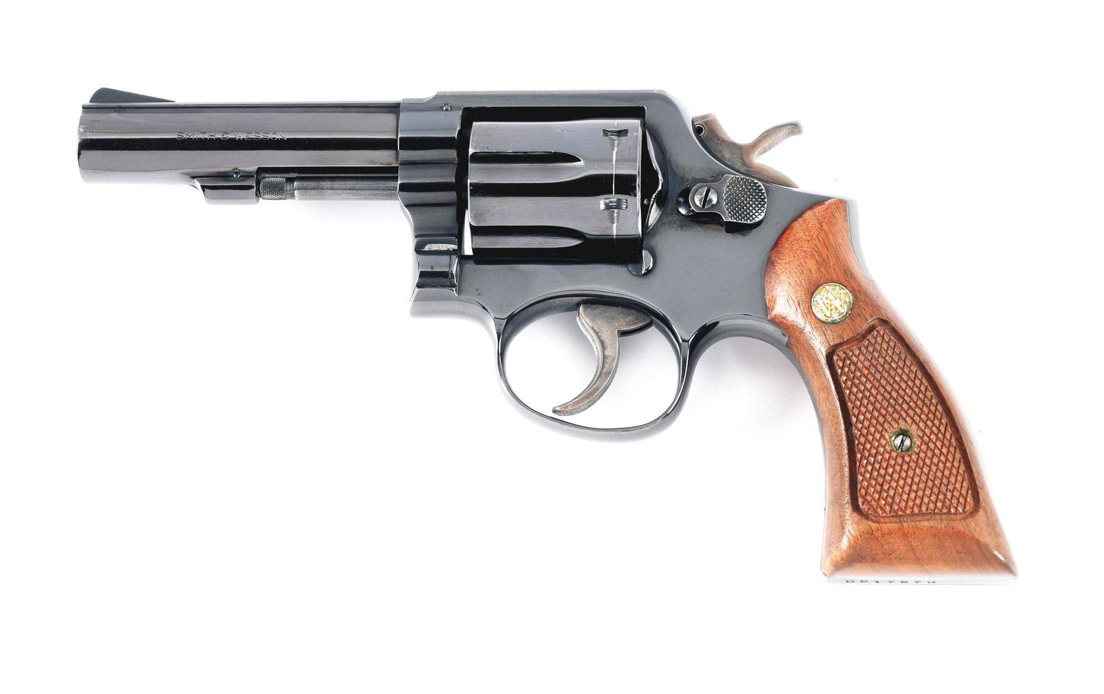 (M) SMITH & WESSON MODEL 13-1 DOUBLE ACTION REVOLVER.: Made circa 1975. Standard markings on the barrel. Trademark on the right side of the frame, in addition to the company address. Round, heavy barrel with matte rib. Blade front sight and U-notch frame