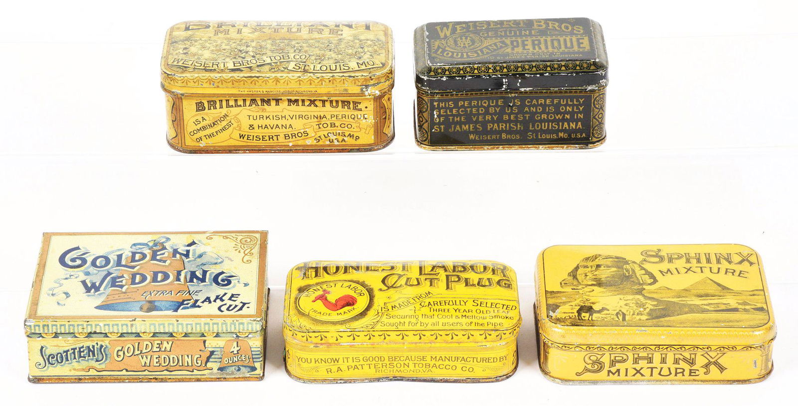 LOT OF 5: TOBACCO TINS. (1 of 4)