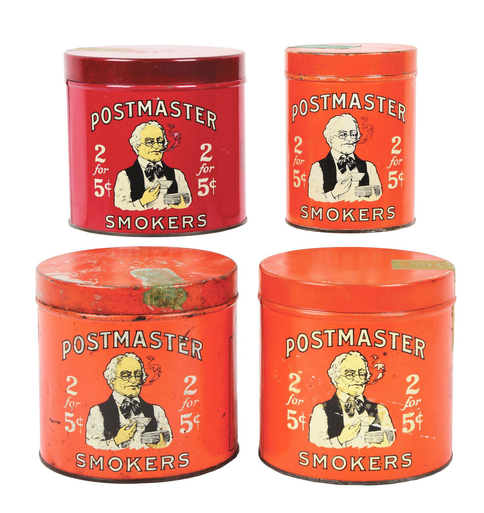 LOT OF 4: POSTMASTER CIGAR TINS. (1 of 4)